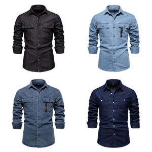 Usine directe hommes Long Denim grande taille hiver extérieur mode manteau vêtements pour hommes - Product Image 2