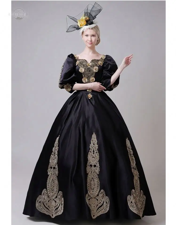 ใหม่ยุโรป Court ชุด18th Century Lady ยุคกลางชุด Gowns สำหรับสุภาพสตรีฮาโลวีนคอสเพลย์