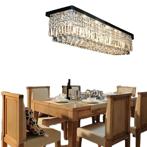 Lampadario Moderno Rettangolare in Cristallo per Sala da Pranzo e Soggiorno - Product Image 1