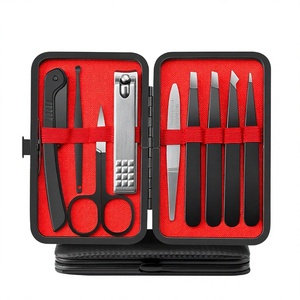 Ensemble de manucure et pédicure portable en acier inoxydable 9 en 1 avec étui de voyage pour adultes, cadeau de mariage - Product Image 3