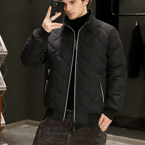 Premium Multi Color <strong>Quilted</strong> Stand Collar Chevron <strong>Pattern</strong> Zipper Pockets Winter Casual Comfortable Outdoor Down <strong>Jacket</strong> - Product Image 3