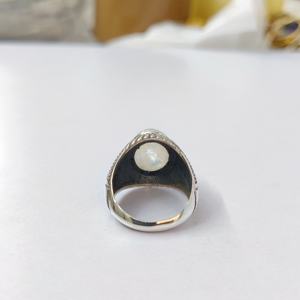 Bague en pierre de lune, argent sterling 925, bague en pierre précieuse, collection artisanale de pierres de lune, bagues fines, bijoux en argent, prix de gros - Product Image 4