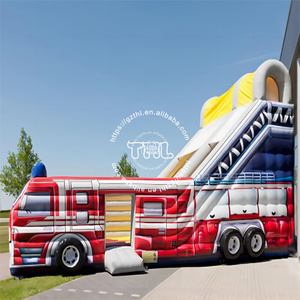 Château plein d'entrain combiné de <span class=keywords><strong>camion</strong></span> de pompiers de <span class=keywords><strong>camion</strong></span> de <span class=keywords><strong>pompier</strong></span> gonflable de nouvelle conception avec la maison de rebond de <span class=keywords><strong>camion</strong></span> de pompiers de glissière à vendre - Product Image 2