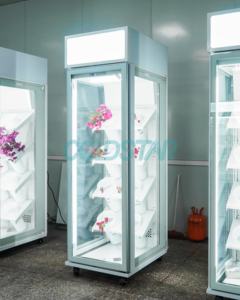 Refrigerador <span class=keywords><strong>de</strong></span> flores comercial Vitrina Canopy Diseño blanco Control <span class=keywords><strong>de</strong></span> temperatura digital Puerta <span class=keywords><strong>de</strong></span> <span class=keywords><strong>vidrio</strong></span> templado Estantes ajustables - Product Image 5