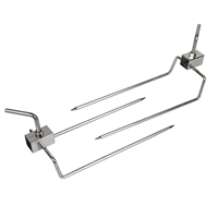 Fourchettes de rôtissoire métalliques pour barbecue, tiges carrées de 3/4 po, résistantes à la chaleur du charbon de bambou, accessoires de cuisine extérieure pour barbecue