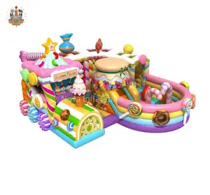 Nova <span class=keywords><strong>aoqi</strong></span> thiết kế tùy chỉnh thương mại Macaron candyland Inflatable Bouncer SLIDES vui vẻ thành phố công viên cho trẻ em Quảng Đông - Product Image 2