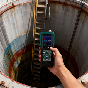 Tragbarer Sauerstoff-Gasdetektor O2 mit Pumpe für Tiefbrunnen, Enge Räume und Tankzugang Sicherheit - Product Image 1