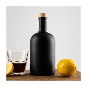 China Botella de alcohol Proveedor de fábrica 700ml 750ml 375ml Black Oslo Nordic Gin Whisky Vodka Spirit Bottle para licor Ron - Product Image 5