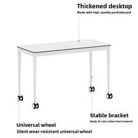 Table d'apprentissage mobile pour salle de classe, à double roulettes, avec barre de raccordement, en métal, modèle DAKE DK-1193