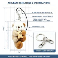 Porte-clés en peluche Oursin de mer doux, 4 pouces, mini-poupée animale en peluche, prix pour machine de jeu d'arcade de centre commercial, fournisseur direct, article en stock