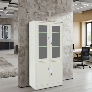 Armoire de rangement métallique au design moderne avec porte vitrée mobile pour bureau, atelier, entrepôt, chambre, salle de sport, hôtel, cuisine - Product Image 2