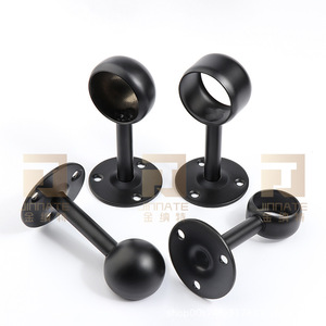Black Stainless Steel Flange Base JNT 181 Wall Mount <b>Wardrobe</b> <b>Hardware</b> Support Bracket - Product Image 1