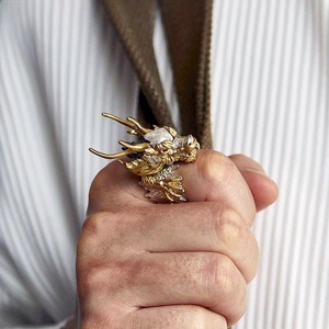 Anillo Abierto de Dragón Dorado Vintage de Gran Venta para Hombre, Anillo Ajustable Moderno y Dominante, Joyería de Moda para Fiestas al por Mayor - Product Image 2