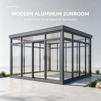 Véranda en verre à ossature aluminium, à rupture de pont thermique, insonorisée, pour piscine, pavillon de jardin