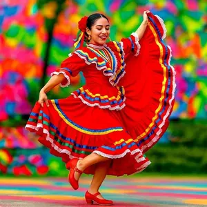 Cynthia Folk Dance Shoes Women Red PU Suede Lining Flat Heel Adult <b>Spring</b> Summer Dance Wear - Product Image 4