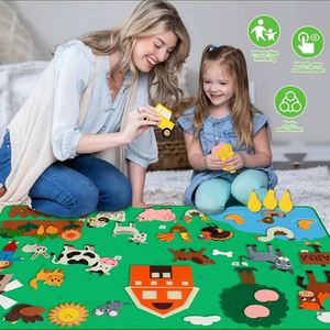 Libro de Actividades Sensoriales Montessori para Educación Temprana, Autismo, Animales de Granja, Pegatinas, Manualidades, Tablero de Actividades 3D de Fieltro, Kit de Juguetes para Edades de 25 a 36 Meses - Product Image 2