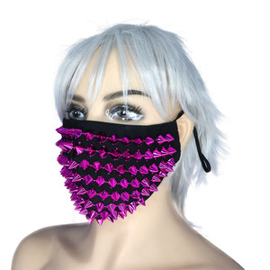 Máscara Facial <span class=keywords><strong>de</strong></span> Halloween con Púas, Estilo Punk, <span class=keywords><strong>de</strong></span> <span class=keywords><strong>Tela</strong></span> <span class=keywords><strong>de</strong></span> Algodón con Tachuelas - Product Image 3