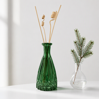 Bouteille diffuseur à roseaux en verre transparent gaufré de 150 ml, récipient vide pour aromathérapie, logo personnalisé pour la décoration de parfums d'intérieur