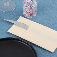 Serviettes jetables écologiques 1 pli, couleur claire, en papier Airlaid, pour couteaux et fourchettes, pour mariages et restaurants