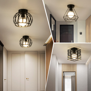 Petits plafonniers à LED Style rétro <span class=keywords><strong>Cage</strong></span> en étoile hexagonale en fer Luminaires Décoration intérieure Accessoires personnalisés Couloir - Product Image 4