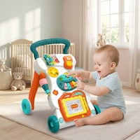 Marche-bébé multifonctionnel 3 en 1 pour tout-petits avec musique et lumière, poussette à pousser pour passer de la position assise à la position debout, pour les enfants de 6 mois et plus