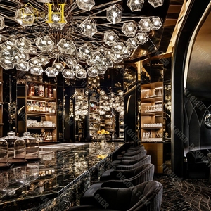 Meuble de restaurant italien personnalisé de luxe vitrine incurvé<span class=keywords><strong>e</strong></span> en verre comptoir de <span class=keywords><strong>bar</strong></span> - Product Image 1