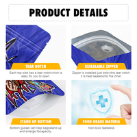 Sachet refermable en Mylar de qualité alimentaire avec logo personnalisé, 1 oz, 28 g, 7 g, 3,5 g, pochette en plastique réutilisable pour chewing-gum, bonbons et snacks