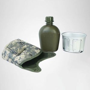 Original Factory High Quality Canteen Plastic <b>Water</b> <b>Bottle</b> with Aluminum Cup and Cover Outdoor Sport <b>Bottle</b> - Product Image 1