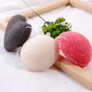 Éponge Konjac 100% naturelle, étiquette privée en forme de cœur, grande éponge douce, japon, avec boîte, livraison gratuite