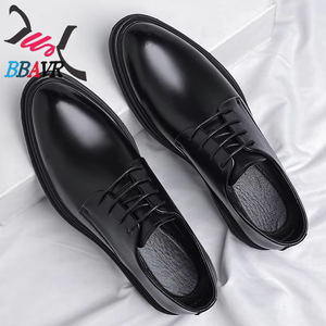 Zapatos de Vestir Británicos para Hombre, Otoño y Primavera, de Cuero Negro, Sin Cordones, Transpirables, Elegantes, para Ir al Trabajo - Product Image 1