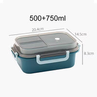 Boîte à lunch en plastique personnalisée avec logo, 1250 ml, commande en gros, 3 compartiments, directement de l'usine, promotion cadeau, boîte à lunch