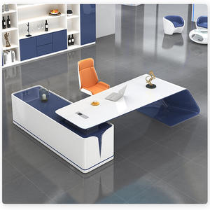 Escritorio ejecutivo pintado moderno y lujoso, Jefe, escritorio del presidente, silla, muebles de oficina se pueden personalizar - Product Image 2