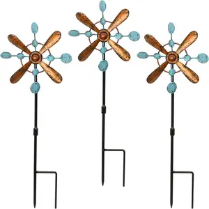Piquet de jardin en métal, moulin à vent d'extérieur