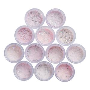 Feishi fabricant 12 couleurs rose <span class=keywords><strong>série</strong></span> 3 en 1 trempage sculpté Extension poudre acrylique flocons mélangés paillettes - Product Image 6
