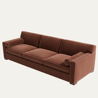 Canapé sectionnel Chesterfield convertible en velours Marcelo Luxe, structure en bois massif, style minimaliste, luxe pour salon, villa, appartement, hôtel
