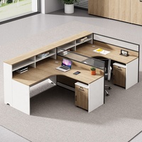 Ensemble de mobilier de bureau modulaire ICON Steady, poste de travail de luxe pour 2 à 6 personnes, table de travail moderne en bois, bureau design.