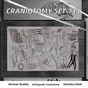 Ensemble de craniotomie 133 pièces pour instruments de neurochirurgie en acier inoxydable, qualité allemande, avec boîte - Product Image 2