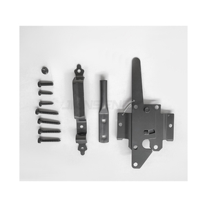 Loquet de sécurité à ressort pour portail en acier, poignée de porte noire pour clôture en bois - Product Image 5