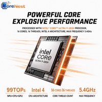 Station de travail IA compacte CoreNest Mini PC pour IA locale, jeux, NAS, Intel Ultra 9 285H 16 cœurs, double LAN 2.5G, OCuLink, eGPU, Mini PC