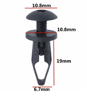 Clips de fixation universels en plastique noir pour voiture, type rivet à vis, pour garnitures de carrosserie, pare-chocs, ailes et panneaux intérieurs