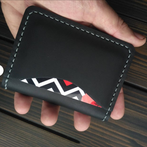 עור באיכות גבוהה כרטיס שחור ארנק מונוגרמה במקרה כרטיס עור כרטיס ארנק השושבינים מתנה - Product Image 5