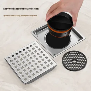 Custom Cross-border American Style Square 304 Stainless Steel Floor Drain Bathroom Shower Room Large Capacity Anti-odor - Product Image 4