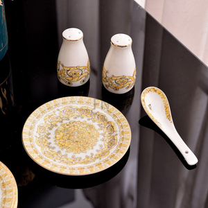 Equator 58-Piece Luxury Royal Gold Inlay Bone China <b>Dinnerware</b> <b>Set</b> Bowls and Plates Dishwasher Safe Gift Box - Product Image 4