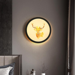 Led Art Déco Support Mural Lumières Intérieur Fond Rond Mur Chevet <span class=keywords><strong>Luminaire</strong></span> Moderne Minimaliste Appliques Décoration Maison - Product Image 3