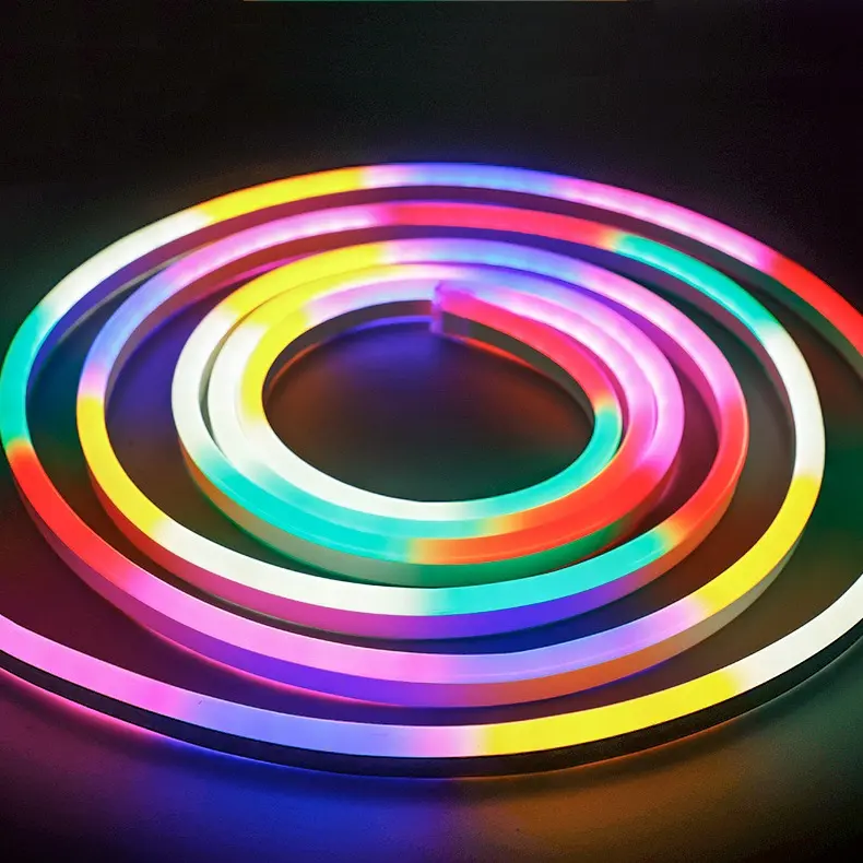 야외 방수 LED 실행 물 램프 유연한 RGB 다채로운 스트립 엔지니어링 간판 빛 네온 플렉스 빛을 쫓고