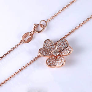 Collier pendentif SGARIT personnalisé en or rose 18 carats et or blanc, serti de diamants de laboratoire, certifié IGI, pour femme, cadeau, fête. - Product Image 3