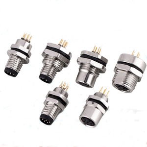 Conector FAS IP67 a prueba de agua, tipo push-pull M12, conector M12 de 8 polos con codificación X, conector M12 de 90 grados con codificación C, conector de cable macho de 4 pines para AMP - Product Image 5