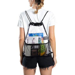 Custom Printed Logo Clear <b>Drawstring</b> Backpack Stadium Approved Transparent String Cinch <b>Bag</b> for Gym Concerts Clear Stadium <b>Bag</b> - Product Image 6