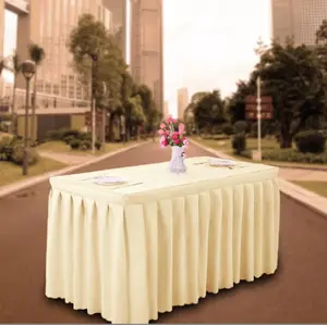 White Custom Polyester Linen Tablecloth For Home Hotel Meeting Party Wedding