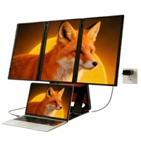 Écran portable triple OEM ODM pour ordinateur portable, 15,6 pouces FHD 1080P IPS, affichage vertical rotatif, moniteur quadruple Type-C pour les entreprises